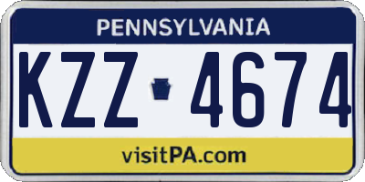 PA license plate KZZ4674