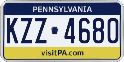 PA license plate KZZ4680