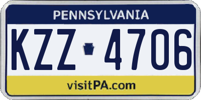 PA license plate KZZ4706