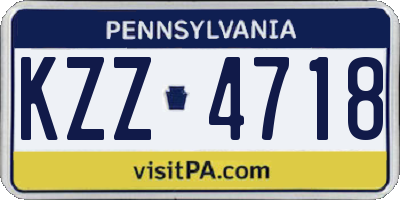 PA license plate KZZ4718