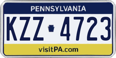 PA license plate KZZ4723