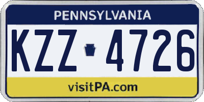PA license plate KZZ4726