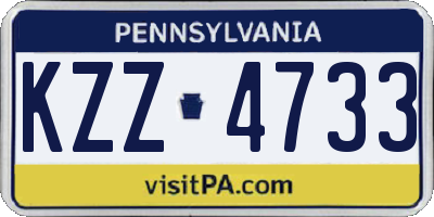 PA license plate KZZ4733