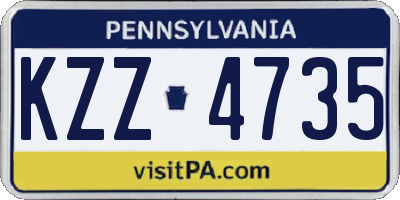 PA license plate KZZ4735