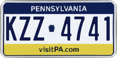 PA license plate KZZ4741