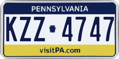 PA license plate KZZ4747