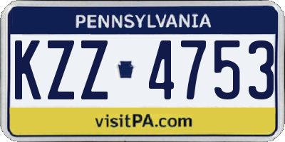 PA license plate KZZ4753