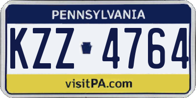 PA license plate KZZ4764