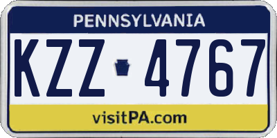 PA license plate KZZ4767
