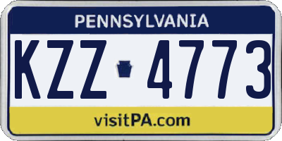 PA license plate KZZ4773