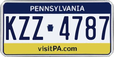 PA license plate KZZ4787