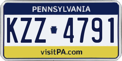 PA license plate KZZ4791