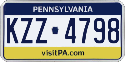 PA license plate KZZ4798