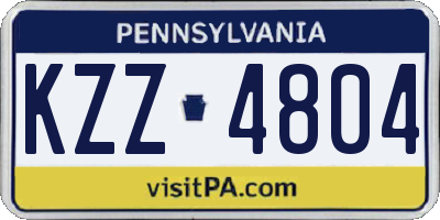 PA license plate KZZ4804
