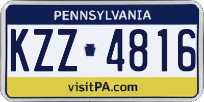 PA license plate KZZ4816