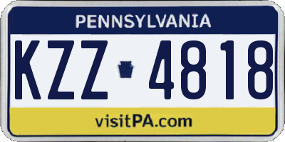 PA license plate KZZ4818