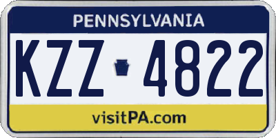 PA license plate KZZ4822