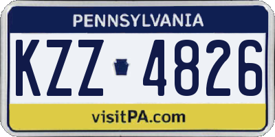 PA license plate KZZ4826
