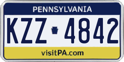 PA license plate KZZ4842
