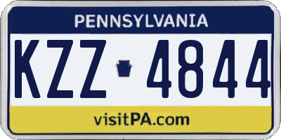 PA license plate KZZ4844