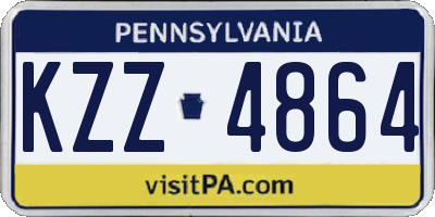PA license plate KZZ4864