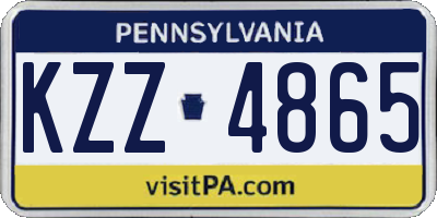 PA license plate KZZ4865