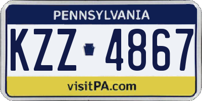 PA license plate KZZ4867