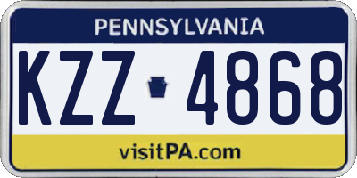 PA license plate KZZ4868