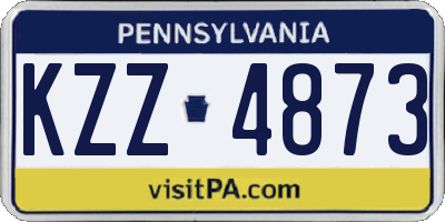 PA license plate KZZ4873