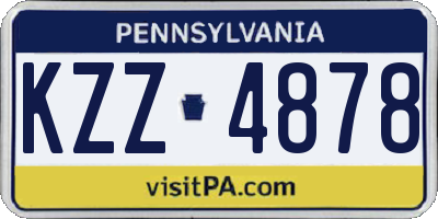 PA license plate KZZ4878