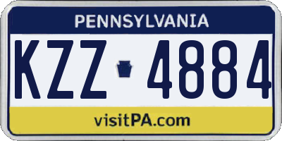 PA license plate KZZ4884