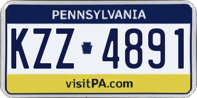 PA license plate KZZ4891