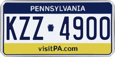 PA license plate KZZ4900