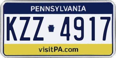 PA license plate KZZ4917