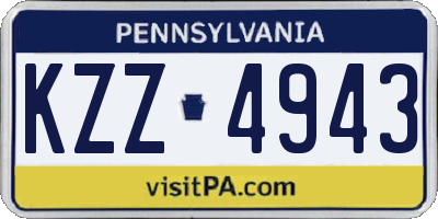PA license plate KZZ4943