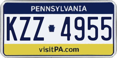 PA license plate KZZ4955