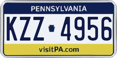 PA license plate KZZ4956