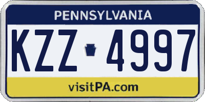 PA license plate KZZ4997