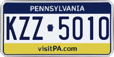 PA license plate KZZ5010
