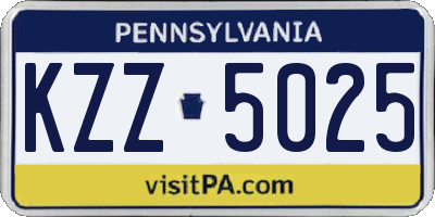 PA license plate KZZ5025