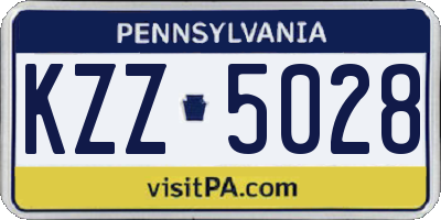 PA license plate KZZ5028