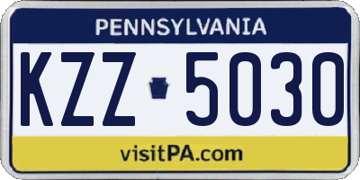 PA license plate KZZ5030