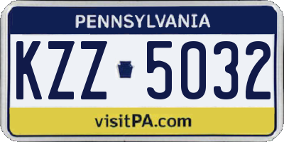 PA license plate KZZ5032
