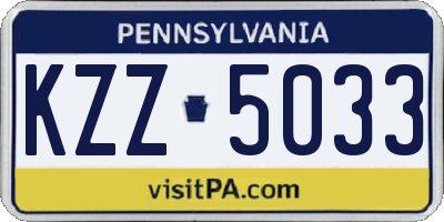 PA license plate KZZ5033