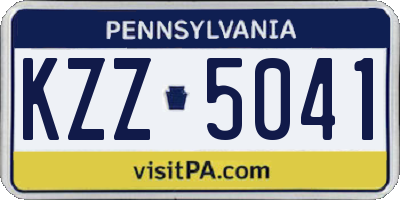 PA license plate KZZ5041