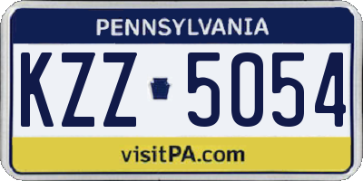 PA license plate KZZ5054