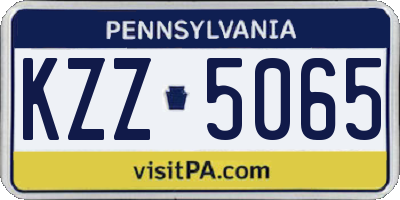 PA license plate KZZ5065