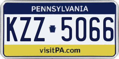 PA license plate KZZ5066