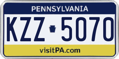 PA license plate KZZ5070