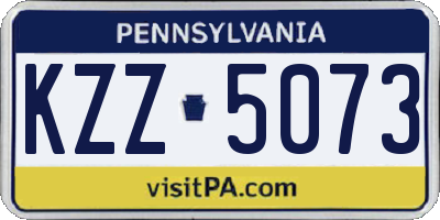 PA license plate KZZ5073